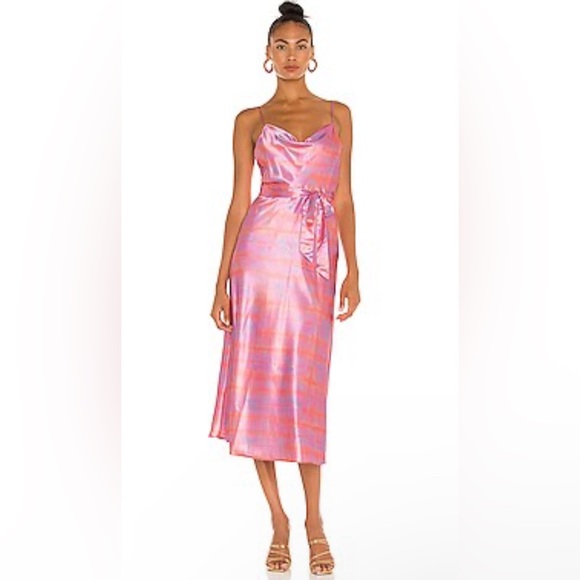 Likely Vittoria Dress 2 Waist Tie Pink Purple - Picture 1 of 6